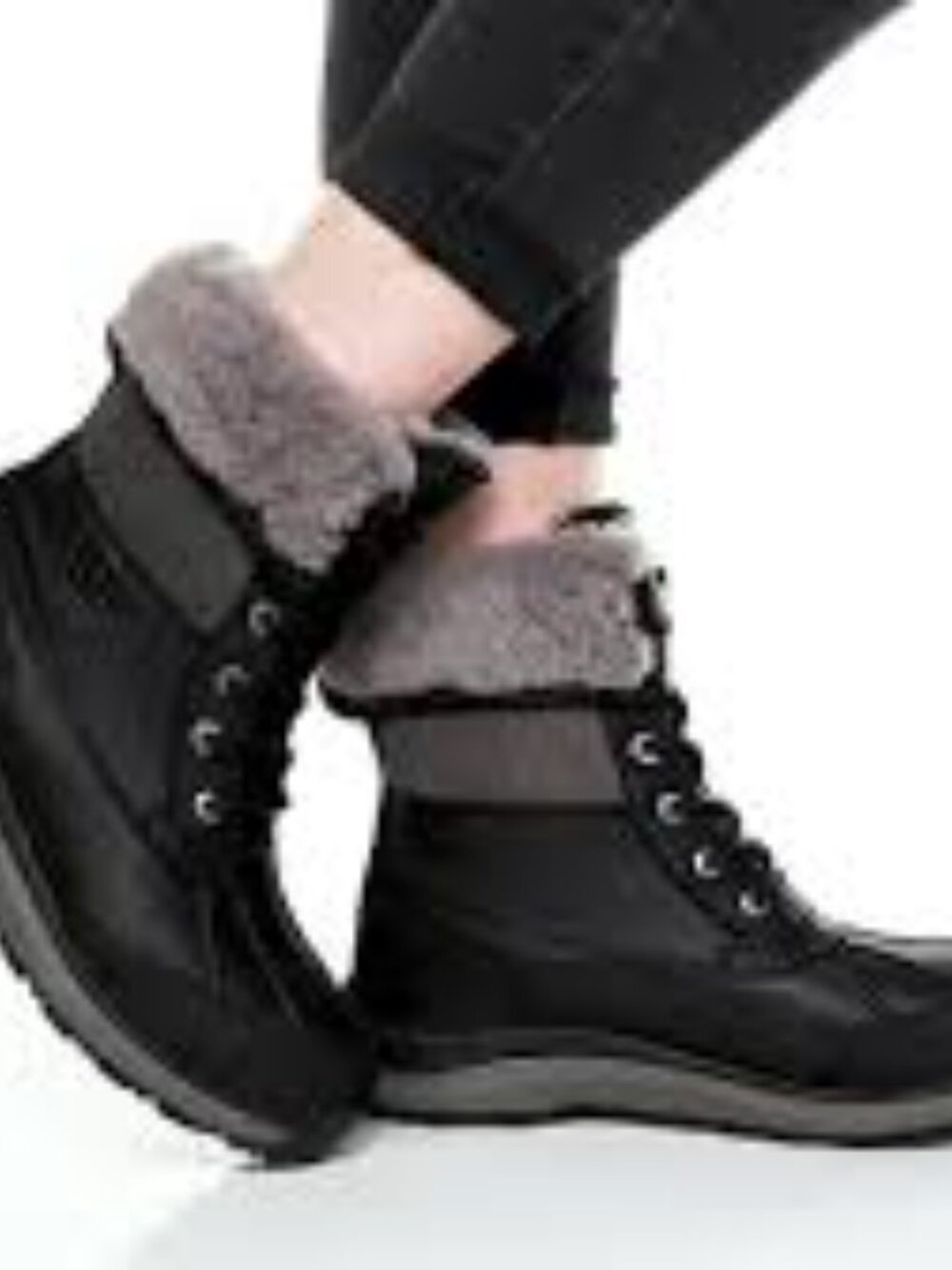UGG Adirondack III  Winter Boots with Gray Shearling Collar Size 11